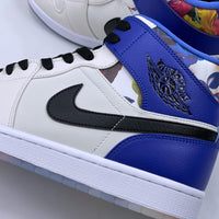 Mid Top Sneakers, White Purple Colorway, Lace Up Design, Casual Gift for Sneaker Fans