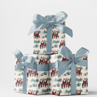 Festive Holiday Dog Gift Wrap Paper, Watercolor Santa with Dogs Wrapping Paper, Adorable Christmas Wrapping Paper, Dog Lover Xmas Gift Wrap