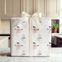 Watercolor Christmas Gift Wrap, Nautical Snowman Captain Wrapping Paper, Sailor Snowman Holiday Wrapping Paper, Adorable Winter Gift Wrap Roll