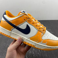 Distressed Low Top Sneakers, Blue White Yellow Colorway, Lace Up Design, Distressed Finish, Casual Gift for Sneaker Fans