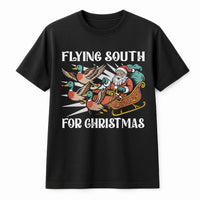 Duck Hunting Santa T-Shirt, Flying South for Christmas Shirt, Humorous Hunter Holiday Tee, Retro Duck Hunter Shirt, Outdoorsmen Christmas Present