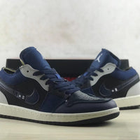 Low Top Sneakers, Midnight Blue Colorway, Lace Up Design, Casual Gift for Sneaker Fans