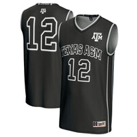 #12 Texas A&M Aggies Basketball Lightweight Fashion Jersey - Black