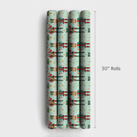 Wine Lover Holiday Gift Wrap, Nutcracker Christmas Wrapping Paper, Watercolor Mint Green Wrapping Paper, Whimsical Xmas Present Gift Wrap