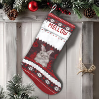 Adorable Rabbit Ugly Sweater Holiday Stocking, Personalized Bunny Christmas Stocking, Custom Name Christmas Stocking, Pet Lover Xmas Decor Present