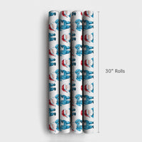 Nurse Scrubs Christmas Gift Wrap, Doctor Santa Wrapping Paper, Watercolor Medical Santa Wrapping Paper, Healthcare Worker Holiday Gift Wrap