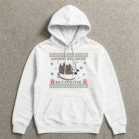 Humorous Christmas Lights Sweatshirt, Overstimulated but Festive Possum Hoodie, Quirky Holiday Pullover, Adorable Possum Winter Graphic Hooded Top