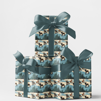 Snowboarding Dog Gift Wrap, French Bulldog Wrapping Paper, Adorable Winter Frenchie Present Paper, Holiday Gift Wrap Roll, Christmas Dog Paper