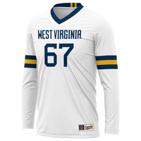 #1 West Virginia Mountaineers Lightweight Volleyball Jersey - White
