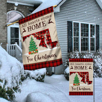 All Hearts Come Home for Christmas Yard Flag, Maryland Christmas Garden Flag, Buffalo Plaid State Pride Lawn Flag, Winter Holiday Decor