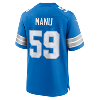 Detroit Lions Giovanni Manu Blue Team Game Jersey