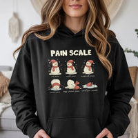Christmas Nurse Pain Scale Hoodie, Melting Snowman Pain Scale Hoodie, Humorous Medical Holiday Hooded Sweatshirt, Adorable Xmas Hoodie, RN Present