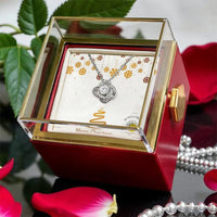 Sparkling CZ Crystal Love Knot Necklace, Romantic Love Knot Necklace, Gold Finish Pendant Necklace, Christmas Anniversary Present for Her