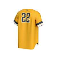West Virginia Mountaineers Pick-A-Player Baseball Fashion Jersey - Gold