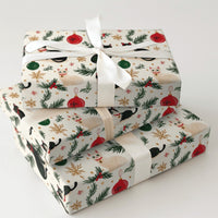 Festive Feline Holiday Gift Wrap, Christmas Cat Wrapping Paper, Tuxedo Kitten Christmas Wrapping Paper, Cat Lover Xmas Gift Wrap Roll