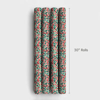 Festive Holiday Gift Wrap Paper, Watercolor Polka Dot Christmas Wrapping Paper, Winter Present Paper, Adorable Xmas Gift Wrap Roll
