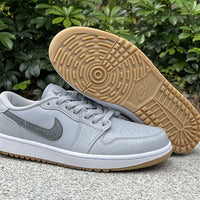 Low Top Golf Shoes, White Gray Colorway, Lace Up Design, Casual Gift for Shoe Lovers