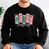 Merry Christmas Holiday Sweater, Coquette Bow Christmas Sweatshirt, Adorable Aesthetic Bow Xmas Crewneck, Preppy Winter Pullover Sweatshirt