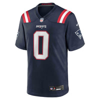 New England Patriots Christian Gonzalez Navy Team Game Jersey