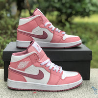 Mid Top Sneakers, White Pink Colorway, Valentine Design, Lace Up Design, Casual Gift for Sneaker Fans
