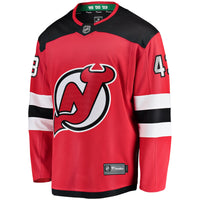 New Jersey Devils Luke Hughes Red Home Breakaway Player Jersey
