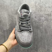 Low Top Sneakers, Gray Colorway, Reverse Hook Design, Lace Up Design, Casual Gift for Sneaker Fans
