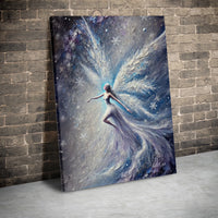 Ethereal Angel Canvas Print, Winter Fairy Wall Art, Textured Fantasy Fairy Canvas, Christmas Angel Wall Decor, Holiday Fantasy Lover Present