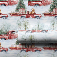 Golden Retriever Dog Gift Wrap, Vintage Red Truck Christmas Wrapping Paper, Rustic Farmhouse Wrapping Paper Roll, Holiday Present Paper