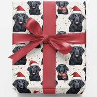 Santa Paws Dog Gift Wrap, Black Labrador Christmas Wrapping Paper, Black Lab Holiday Wrapping Paper, Festive Dog Lover Gift Wrapping Paper