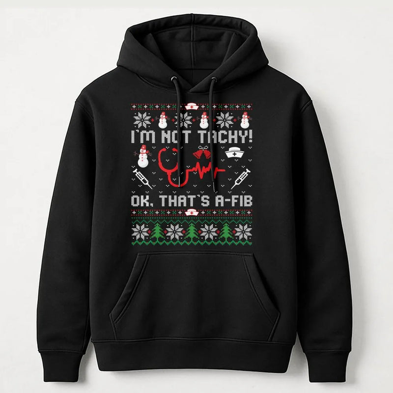 Humorous Medical Pun Christmas Hoodie, Nurse Christmas Hoodie, Ugly Sweater Nurse Holiday Hoodie, RN Healthcare Graphic Sweatshirt, Xmas Present