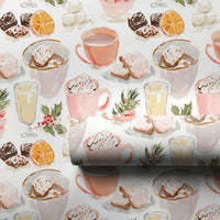 Holiday Treats Wrapping Paper, Hot Cocoa Wrapping Paper, Comfy Christmas Gift Wrap, Winter Desserts Wrapping Paper, Festive Holiday Gift Wrap