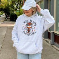 Humorous Christmas Lights Graphic Sweatshirt, This Is Fine Christmas Hoodie, Stressed Adult Xmas Pullover, Sarcastic Holiday Season Present