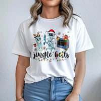 Medical Holiday Monitor Tee, Christmas Nurse T-Shirt, Adorable RN Cardiac Graphic Shirt, Nursing Student Christmas Top, Healthcare Present for Her