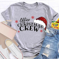 Humorous Coworker Holiday Graphic Tee, Office Christmas Crew Santa Hats Shirt, Matching Office Party T-Shirt, Work Team Christmas Present