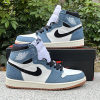 High Top Sneakers, White Blue Black Colorway, Lace Up Design, Casual Gift for Sneaker Fans