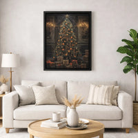 Holiday Grand Room Canvas Print, Christmas Tree Canvas Wall Art, Comfy Christmas Presents Canvas Art, Festive Winter Wall Decor, Xmas Home Present