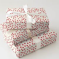 Confetti Pattern Birthday Gift Wrap, Red Polka Dot Gift Wrapping Paper, Cream Holiday Wrapping Paper, Festive Christmas Gift Wrap Roll
