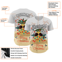 Tropical Holiday Baseball Shirt, Custom Christmas Pineapple Baseball Jersey, Personalized Stitched Xmas Jersey, Name and Number Fan Uniform