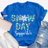Polka Dot Winter Holiday Graphic Tee, Snow Day Supporter Snowflake Shirt, Christmas Season T-Shirt, Adorable Teacher Winter Present