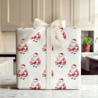 Naughty or Nice List Christmas Gift Wrap, Watercolor Santa Claus Wrapping Paper, Retro Santa Holiday Wrapping Paper, Xmas Present Wrap Roll