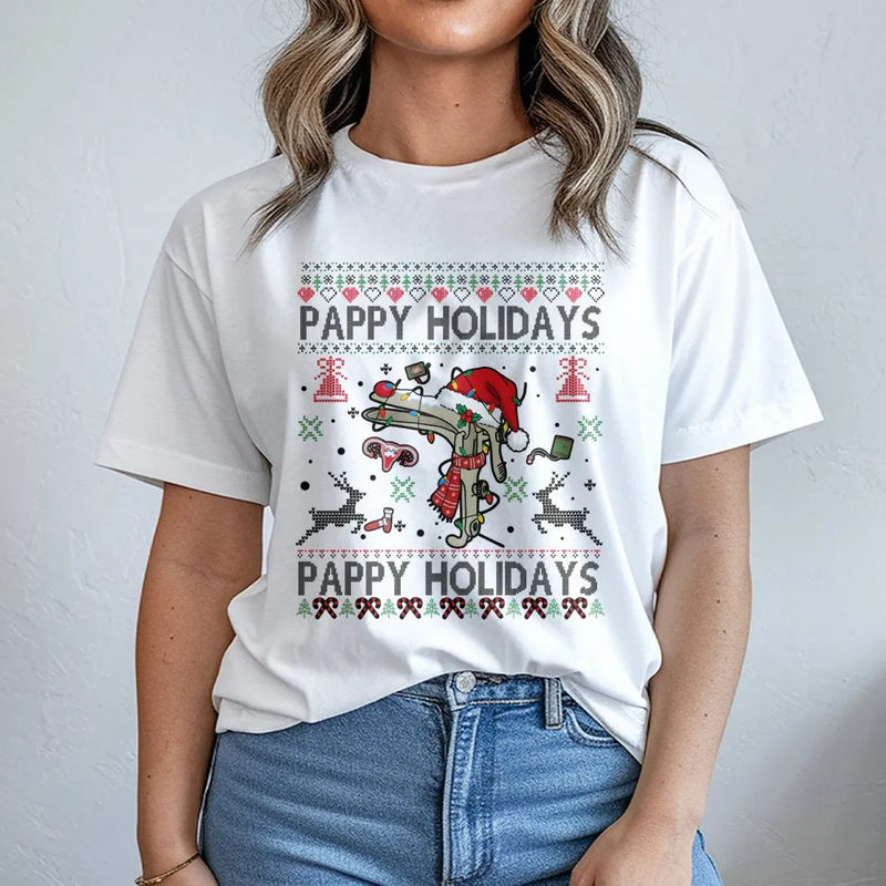 Humorous Speculum Christmas Shirt, Pappy Holidays OBGYN T-Shirt, Ugly Christmas Sweater OBGYN Tee, Medical Staff Holiday Nurse Christmas Shirt