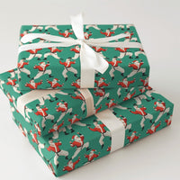 Teal Martial Arts Christmas Gift Wrap, Karate Santa Wrapping Paper, Black Belt Santa Wrapping Paper, Humorous Holiday Karate Fighter Gift Wrap