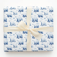 Watercolor Arctic Animal Gift Wrap, Polar Bear Wrapping Paper, Winter Holiday Wrapping Paper, Christmas Present Wrap