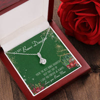 Alluring Beauty Ribbon Pendant, Bonus Daughter Necklace, 14k White Gold Over Stainless Steel, Meaningful Christmas Present from Bonus Mom