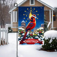 Hoosier Torch State Flag, Indiana Christmas Cardinal Bird Garden Flag, Double Sided Winter Holiday Yard Flag, State Pride Lawn Decor