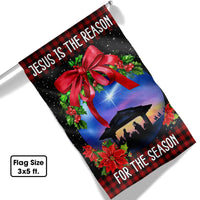 Holy Family Nativity Yard Flag, Jesus Is the Reason for the Season Garden Flag, Christian Christmas Lawn Flag, Religious Holiday Decor