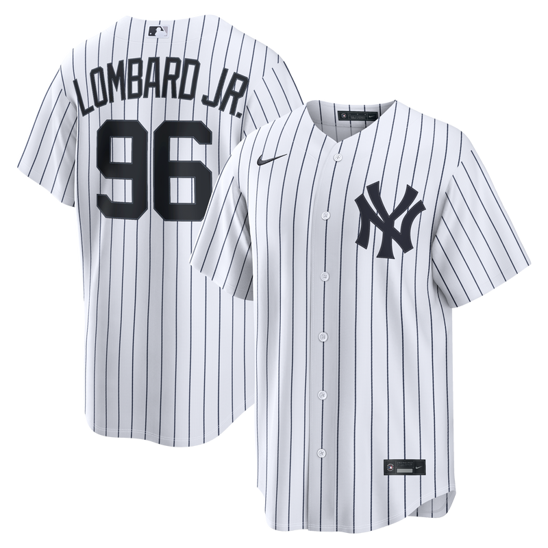 New York Yankees George Lombard Jr. White Home Replica Jersey
