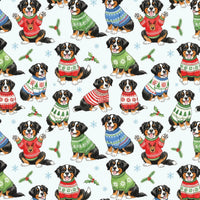 Ugly Sweater Dog Gift Wrap, Bernese Mountain Dog Christmas Wrapping Paper, Festive Berner Wrapping Paper, Holiday Pet Lover Gift Wrap