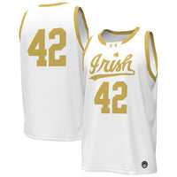#42 Notre Dame Fighting Irish Replica Basketball Jersey - White