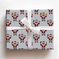 Santa Bulldog Holiday Gift Wrap, Bulldog Mascot Christmas Wrapping Paper, Adorable Dog Xmas Wrapping Paper, Sports Alumni Gift Wrap Roll